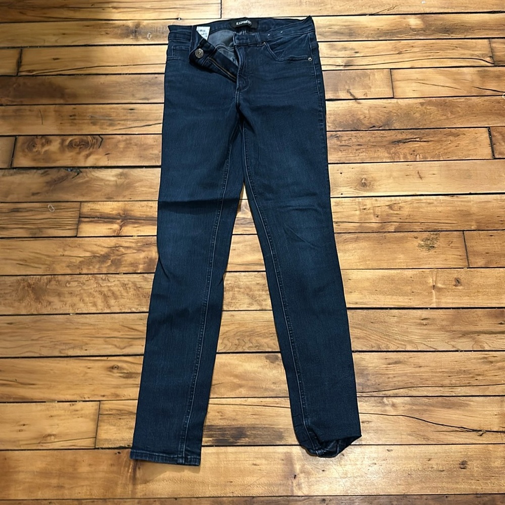 Express high rise skinny jeans.
